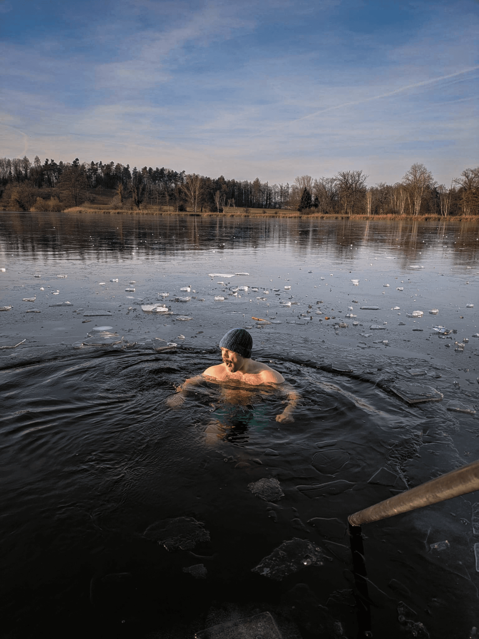 Winter dips into frozen lakes!
